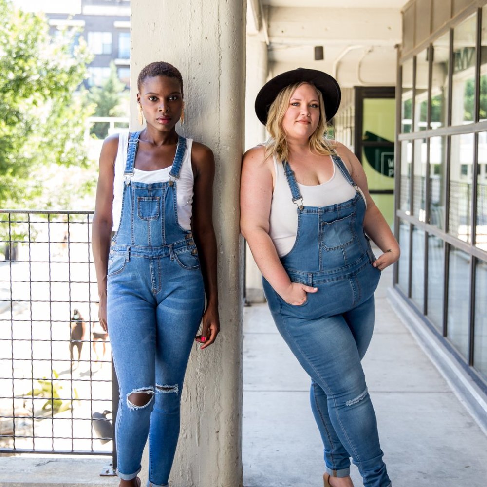 Distressed Denim Overalls
